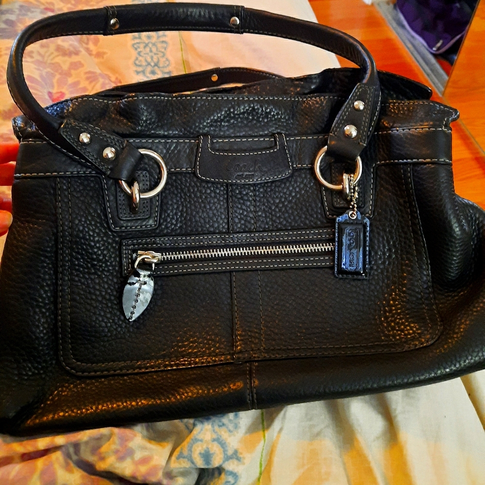 Coach Black Pebbled Leather Purse